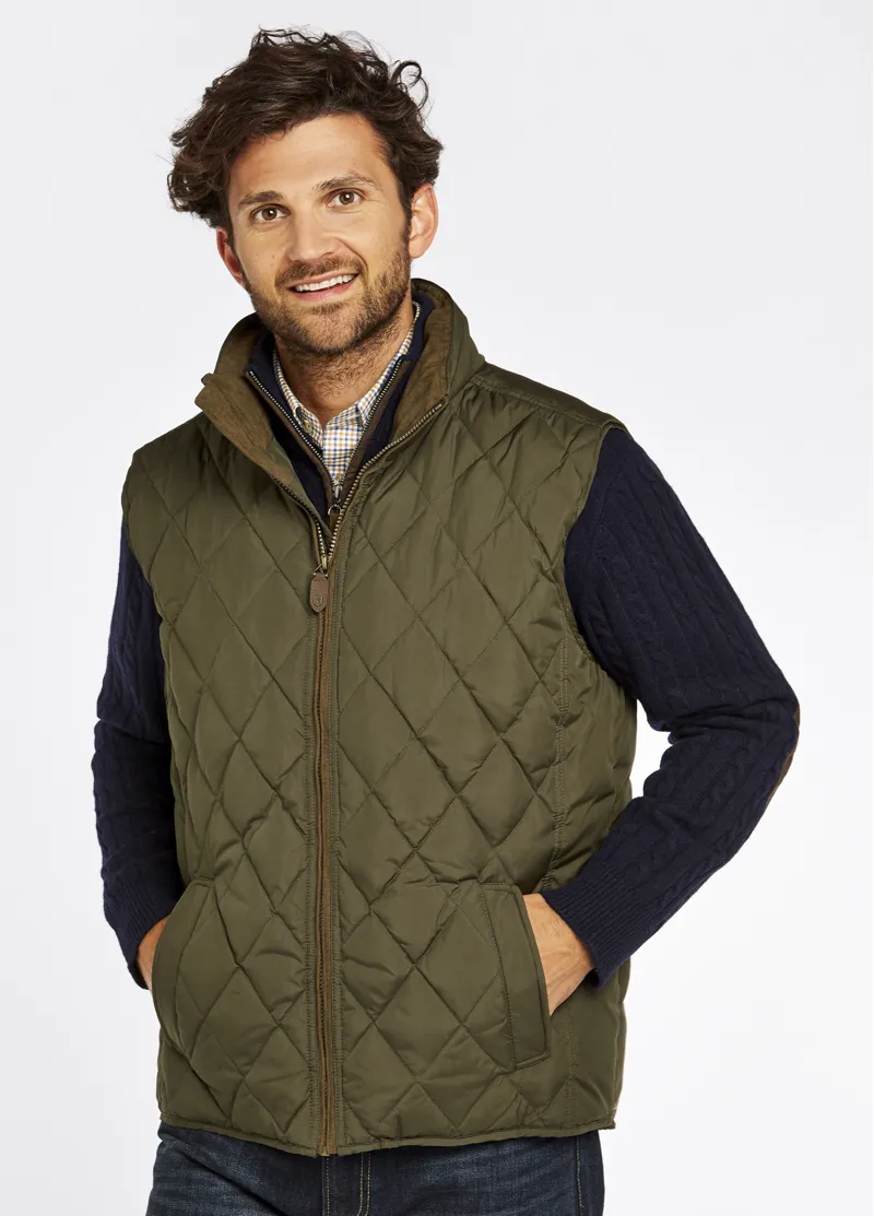 Dubarry Mens Davis Quilted Gilet Olive